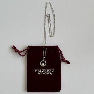 Helzberg Diamonds Sterling Silver Pearl Halo Necklace 18 Inch